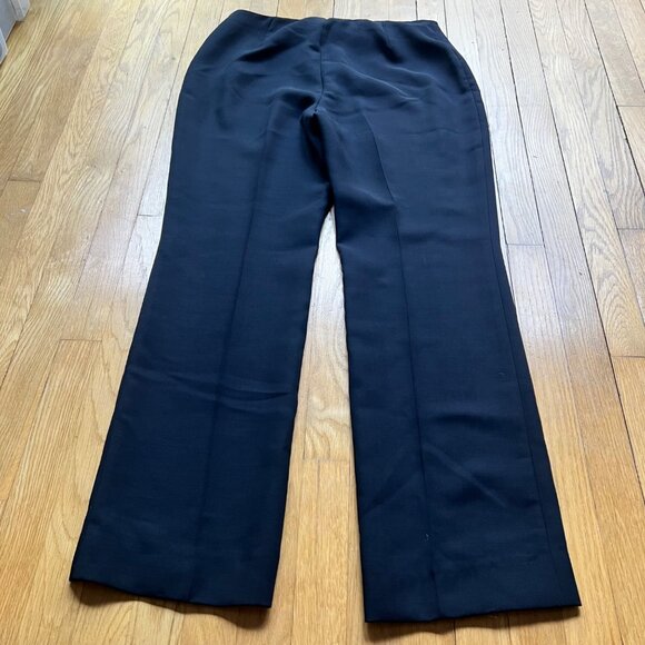 Akris X Bergdorf Goodman Size 14 Black Wool Blend Straight Leg Dress Pants - Picture 5 of 11